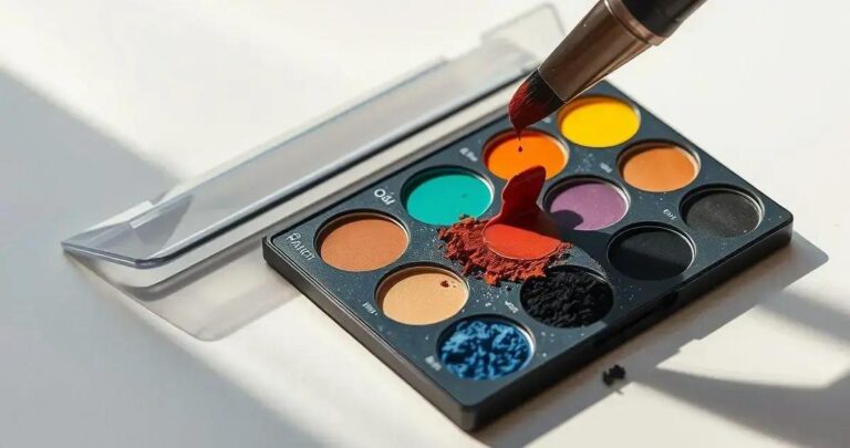 Paleta de sombras coloridas